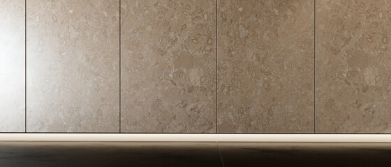 light brown wall marble panels, 3D mockup background illustration