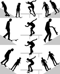 skateboarder silhouette vector © goran