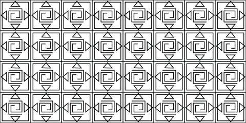 Abstract geometric pattern of squares and triangles, stripes. Seamless pattern.Vector illustration.
