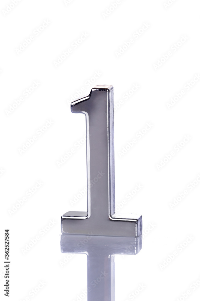 Fototapete 1 number 3d silver structure 3d rendering