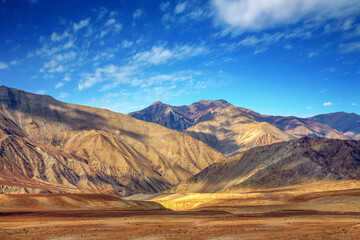Beautiful himalayan view of ladakh region (Manali - Leh Road), Ladakh, Kashmir, India.