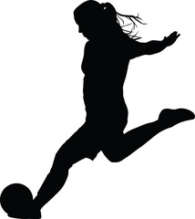 soccer women silhouette. girl player