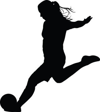 recommend clip art: soccer women silhouette. girl player