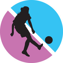 girl soccer player silhouette