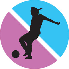 Fototapeta na wymiar girl soccer player silhouette