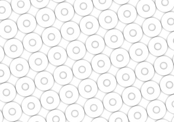 White circles. abstract rounds pattern for web template background, brochure cover or app. Material style. Geometric circles 3D render illustration.