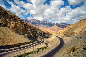 Beautiful himalayan view of ladakh region (Manali - Leh Road), Ladakh, Kashmir, India.
