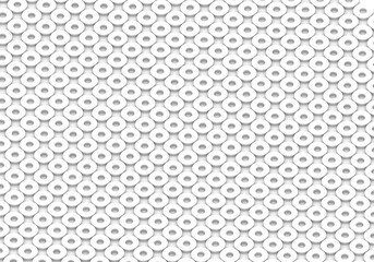 White circles. abstract rounds pattern for web template background, brochure cover or app. Material style. Geometric circles 3D render illustration.