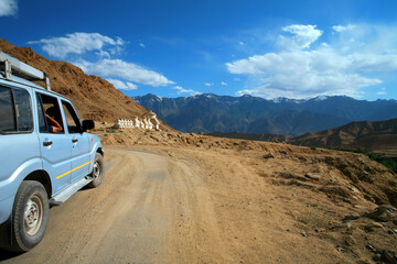view of scenic highway in Leh Ladakh.