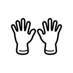 hand gloves icon vector symbol template