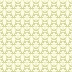 Seamless pattern with flowers. Floral olive green background