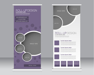 Roll up banner stand template. Abstract background for design,  business, education, advertisement.