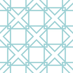 Geometric seamless pattern. Blue and white background