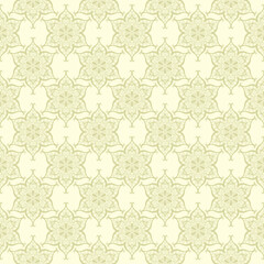 Olive green seamless pattern. Oriental design
