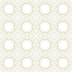 Naklejka na ściany i meble Floral seamless pattern. Olive green and white background
