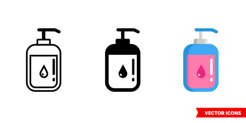 Soap icon of 3 types. Isolated vector sign symbol.
