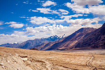 Beautiful Scenery on the way to the Nubra Valley, leh ladakh, jammu and kashmir, India