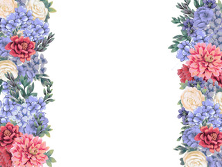 Floral border for design save the date cards, invitations, posters