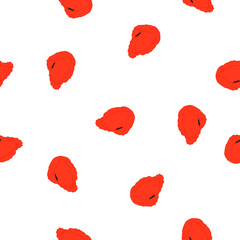 Seamless pattern with bright red poppies on white background, vector eps 10