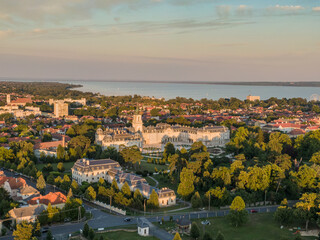 Aerial phooto of Festetics Castle in Keszthely
