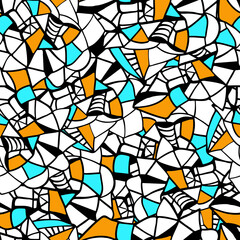 Abstract graffiti geometric seamless pattern