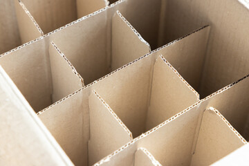 cardboard partition for beverage or spray bottles. packaging concept.
