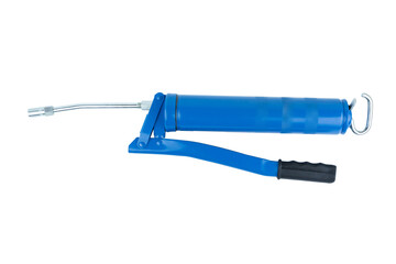blue grease gun isolate on white background with cliping path.