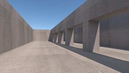 3d simple concrete square rendering image 2