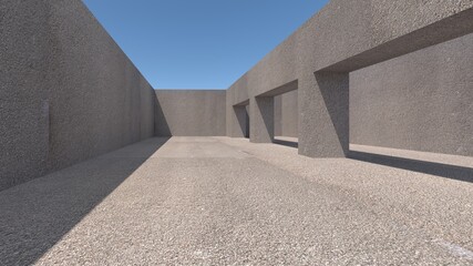 3d simple concrete square rendering image