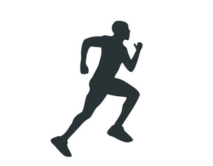 Fototapeta na wymiar Running man. Man running vector silhouette. 