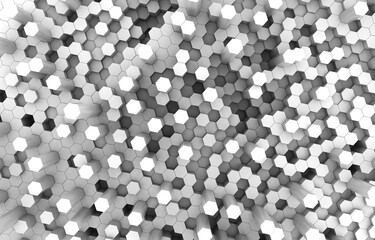 Duo tone hexagon 3D background texture. 3d rendering illustration. Futuristic abstract background.