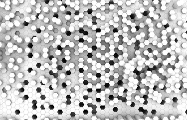 Duo tone hexagon 3D background texture. 3d rendering illustration. Futuristic abstract background.