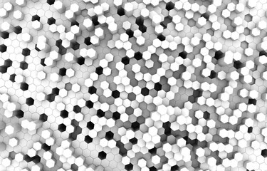 Duo tone hexagon 3D background texture. 3d rendering illustration. Futuristic abstract background.