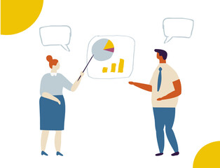 Tiny business people flat  vector illustration