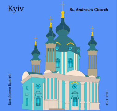 St. Andrew's Church located in Kyiv (Ukraine)