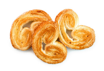 cookies of puff pastry isolated on a white