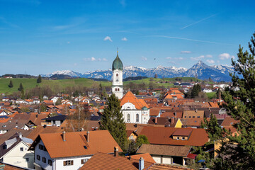 Obraz premium Nesselwang is a municipality in the district of Ostallgaeu in Bavaria in Germany
