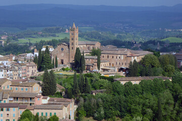 Obraz premium Siena aerial view of the medieval city in southern Tuscany Italy