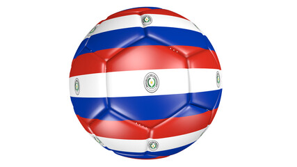 Soccer ball with multiple flags of Paraguay
