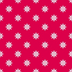 Boat steering wheel seamless pattern marine fabric vector illustration