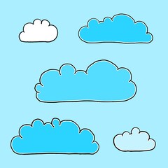 Isolated cartoon clouds