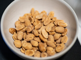 Peanuts in a white bowl
