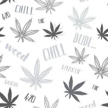 Seamless weed vector texture