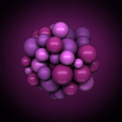 Abstract background with purple hues and spheres