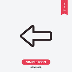 Left arrow icon vector. Arrow sign