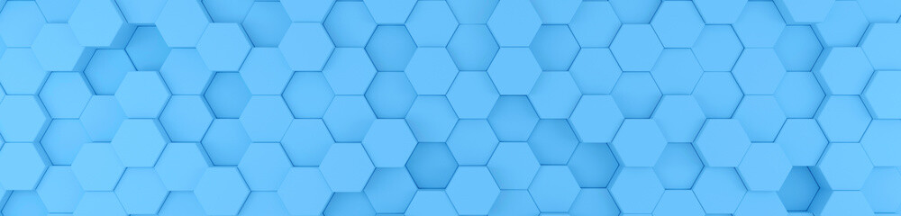 Abstract geometric blue background with hexagons
