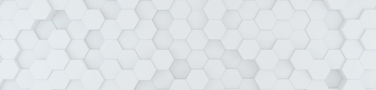 Abstract geometric white background with hexagons