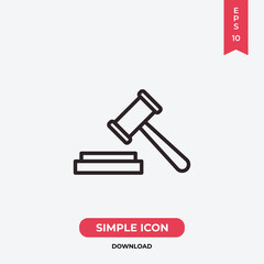 Auction icon vector. Hammer sign