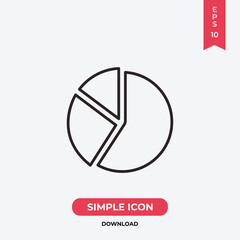 Pie chart icon vector. Diagram sign