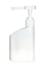 Mockup white bottle for design. White container for cosmetics isolated on a white background. Beauty and health concept.